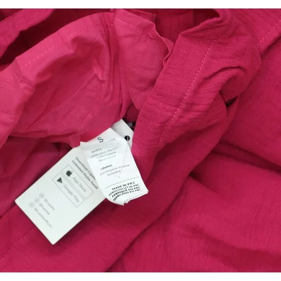 NWT Cupshe Womens Patch Pocket Pinafore Romper Pink S - Picture 7 of 7